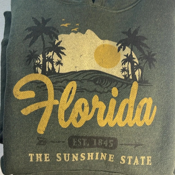 State Of Mine Men's Olive Green Florida Brush Trees Sweatshirt Sz XL - Picture 9 of 9